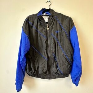 Vintage Reebok Black and Blue Windbreaker Jacket